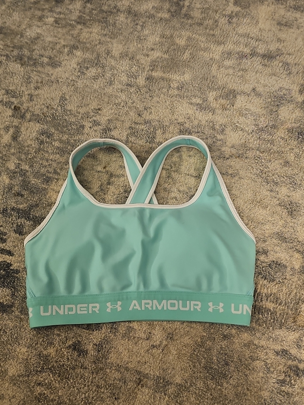 Under Armour Mid Crossback Light Mint Green Racerback Sports Bra